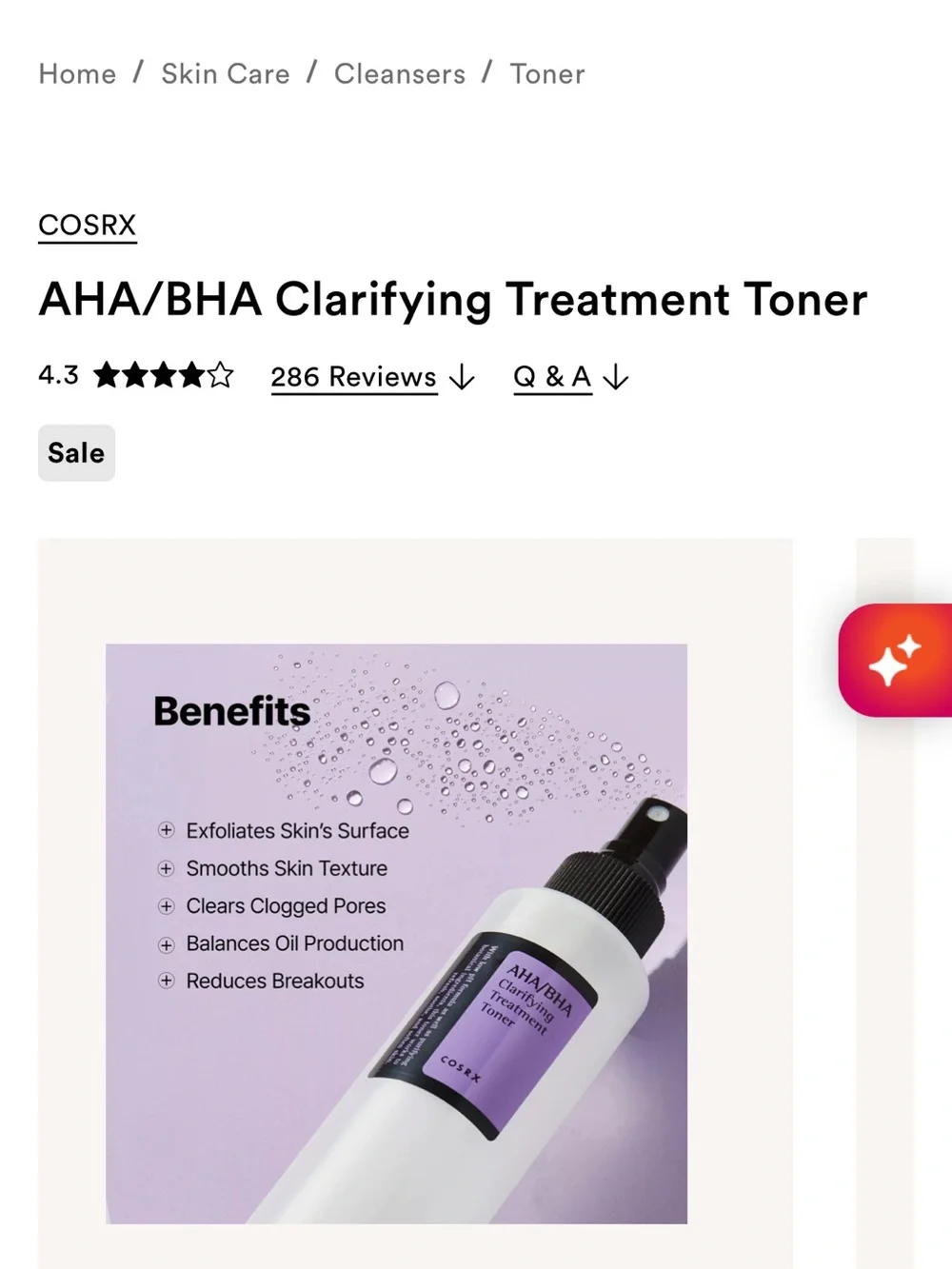 This COSRX AHA/BHA Clarifying Treatment Toner is NEW in box